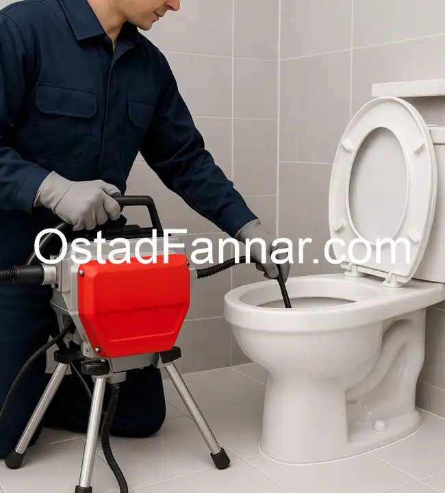 رفع گرفتگی توالت فرنگی با تجهیزات مکانیزه در ستارخان تهران